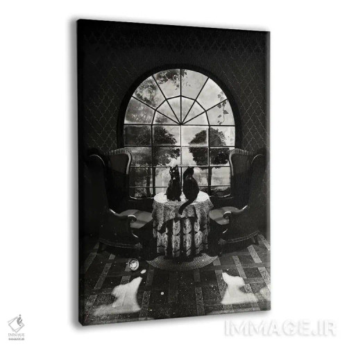 تابلو جمجمه اتاق سیاه و سفید اثر علی گولچ - نمای پرسپکتیو محصول