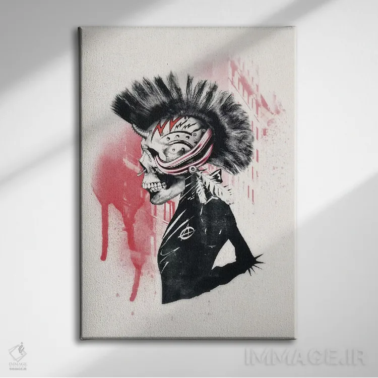 تابلو پانک اثر علی گولچ - نمای روبهرو روی دیوار