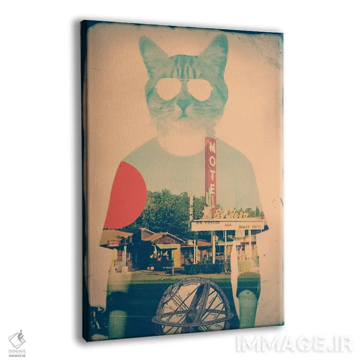 تابلو گربه شیک اثر علی گولچ - نمای پرسپکتیو محصول