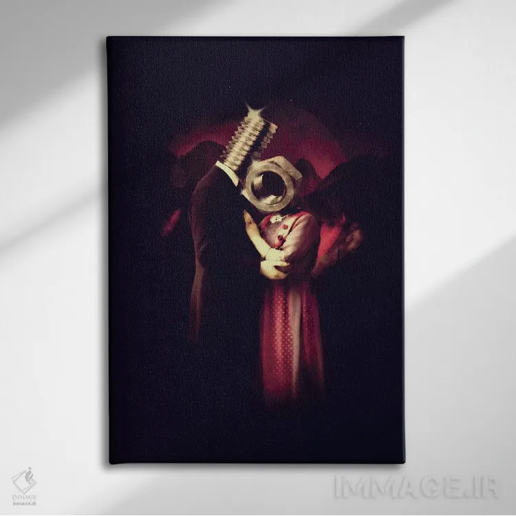 تابلو بیخیال عشق اثر علی گولچ - نمای روبهرو روی دیوار