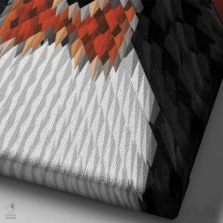 تابلو پاندا اثر علی گولچ - نمای نزدیک بافت بوم