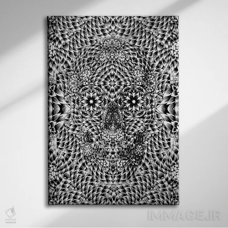 تابلو جمجمه شماره هفت (VII) اثر علی گولچ - نمای روبهرو روی دیوار