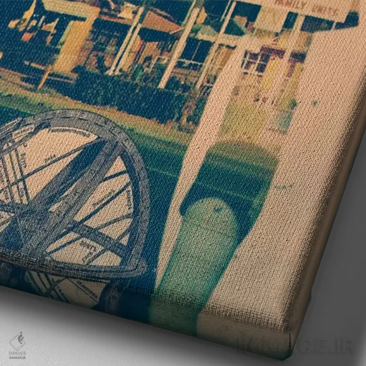 تابلو گربه شیک اثر علی گولچ - نمای نزدیک بافت بوم