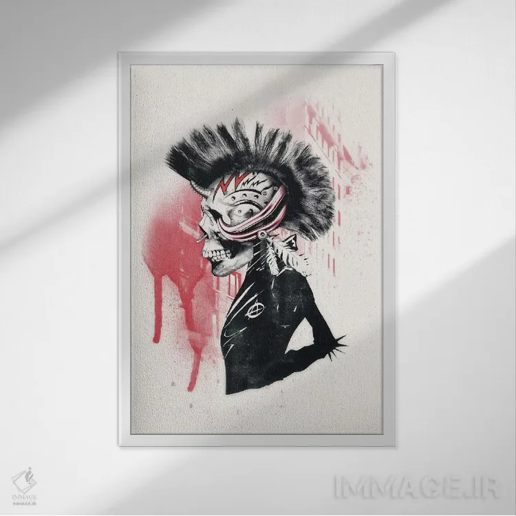 تابلو پانک اثر علی گولچ - نمای قابدار سفید