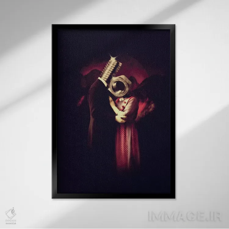 تابلو بیخیال عشق اثر علی گولچ - نمای قابدار مشکی