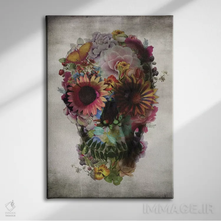 تابلو جمجمه شماره ۲ اثر علی گولچ - نمای روبهرو روی دیوار