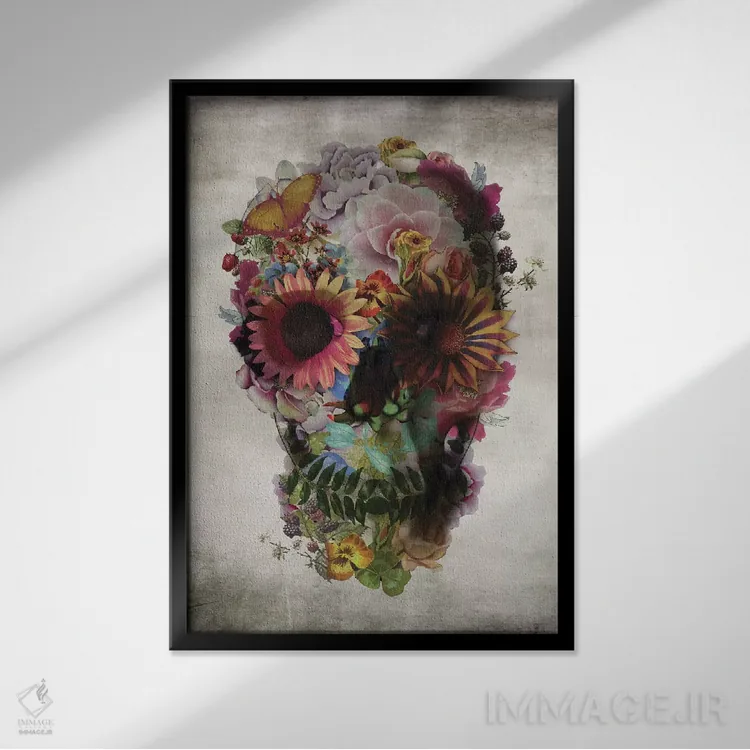 تابلو جمجمه شماره ۲ اثر علی گولچ - نمای قابدار مشکی