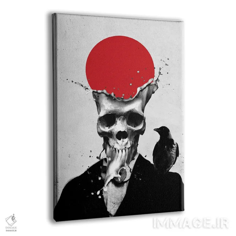 تابلو جمجمه پاشیده اثر علی گولچ - نمای پرسپکتیو محصول