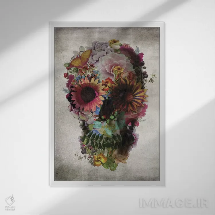 تابلو جمجمه شماره ۲ اثر علی گولچ - نمای قابدار سفید