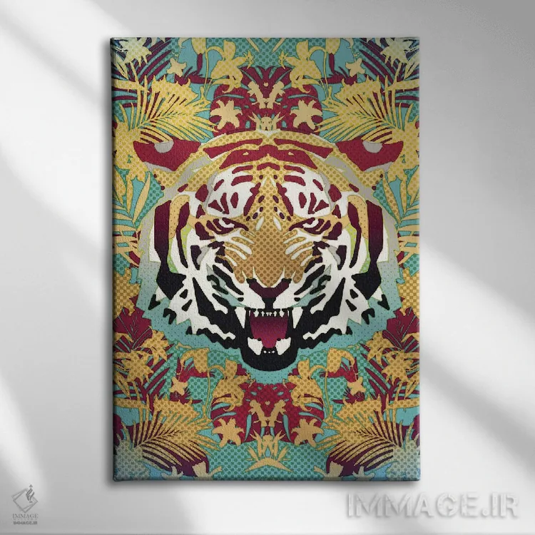 تابلو ببر اثر علی گولچ - نمای روبهرو روی دیوار