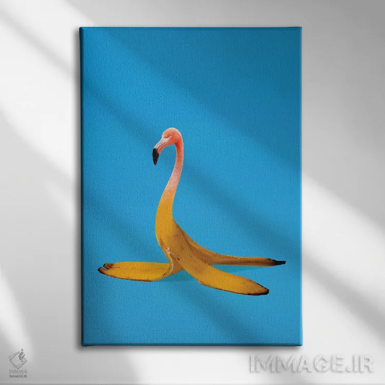 تابلو موز فلامینگو اثر علی گولچ - نمای روبهرو روی دیوار