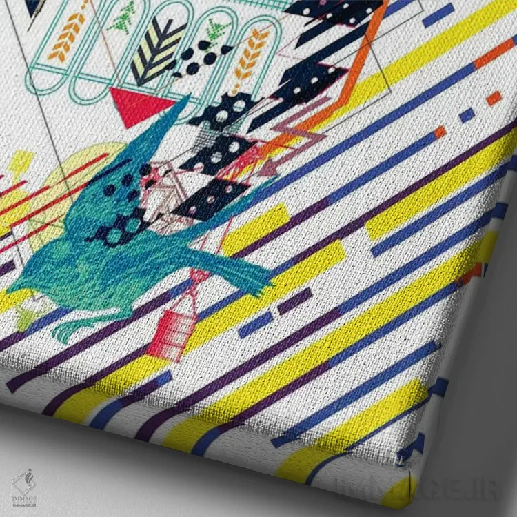 تابلو ال نووو کل (کل جدید؛ ترکیبی، احتمالاً عنوان خاص) اثر علی گولچ - نمای نزدیک بافت بوم