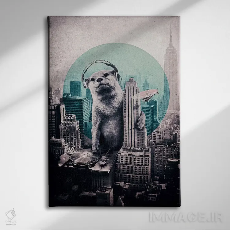 تابلو دیجی (هنرمند موسیقی الکترونیک) اثر علی گولچ - نمای روبهرو روی دیوار