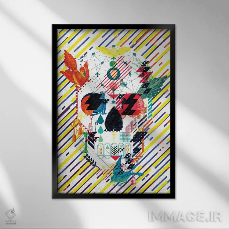 تابلو ال نووو کل (کل جدید؛ ترکیبی، احتمالاً عنوان خاص) اثر علی گولچ - نمای قابدار مشکی