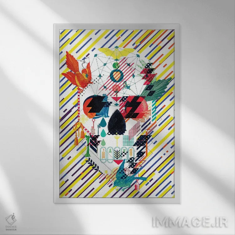 تابلو ال نووو کل (کل جدید؛ ترکیبی، احتمالاً عنوان خاص) اثر علی گولچ - نمای قابدار سفید