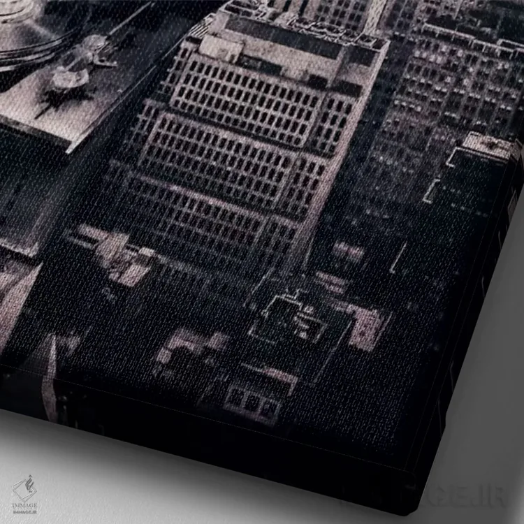 تابلو دیجی (هنرمند موسیقی الکترونیک) اثر علی گولچ - نمای نزدیک بافت بوم