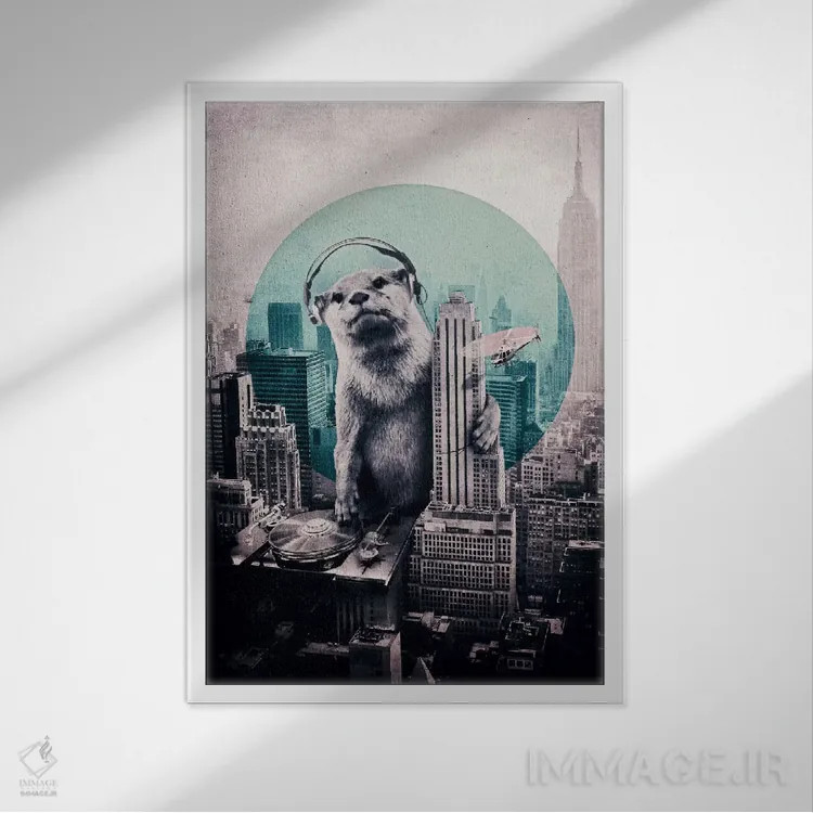 تابلو دیجی (هنرمند موسیقی الکترونیک) اثر علی گولچ - نمای قابدار سفید