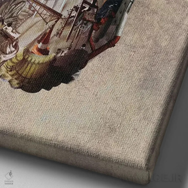 تابلو جمجمه استانبول II اثر علی گولچ - نمای نزدیک بافت بوم