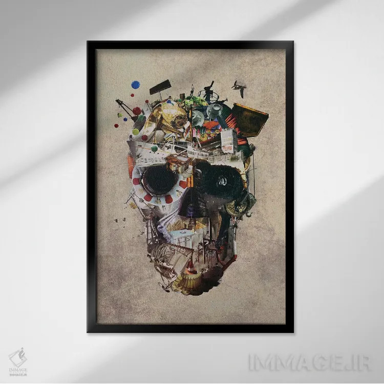 تابلو جمجمه استانبول II اثر علی گولچ - نمای قابدار مشکی