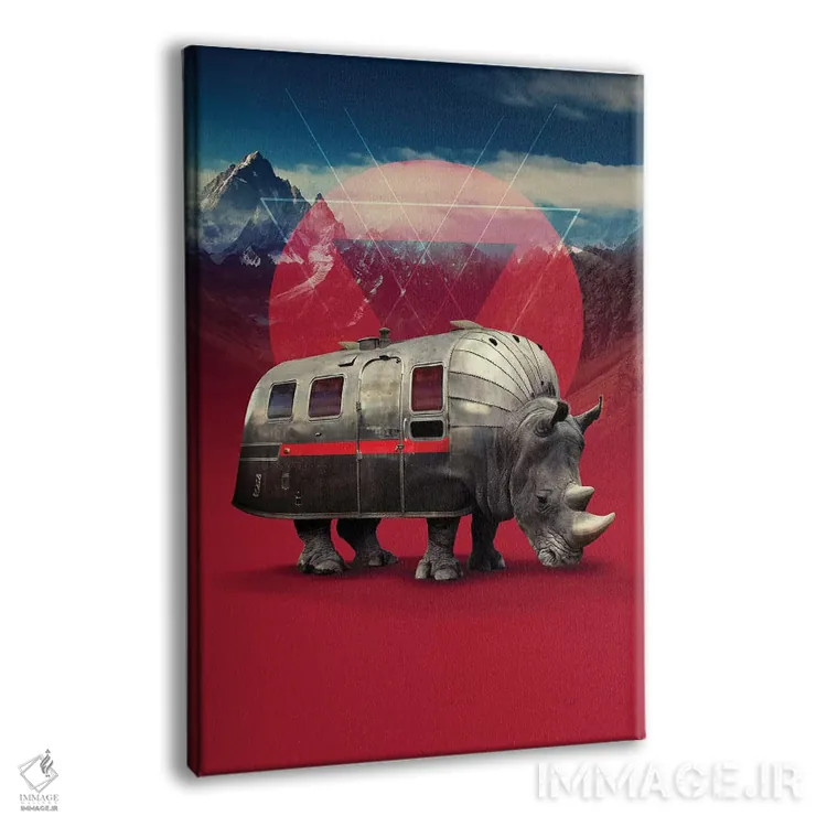 تابلو کرگدن اثر علی گولچ - نمای پرسپکتیو محصول