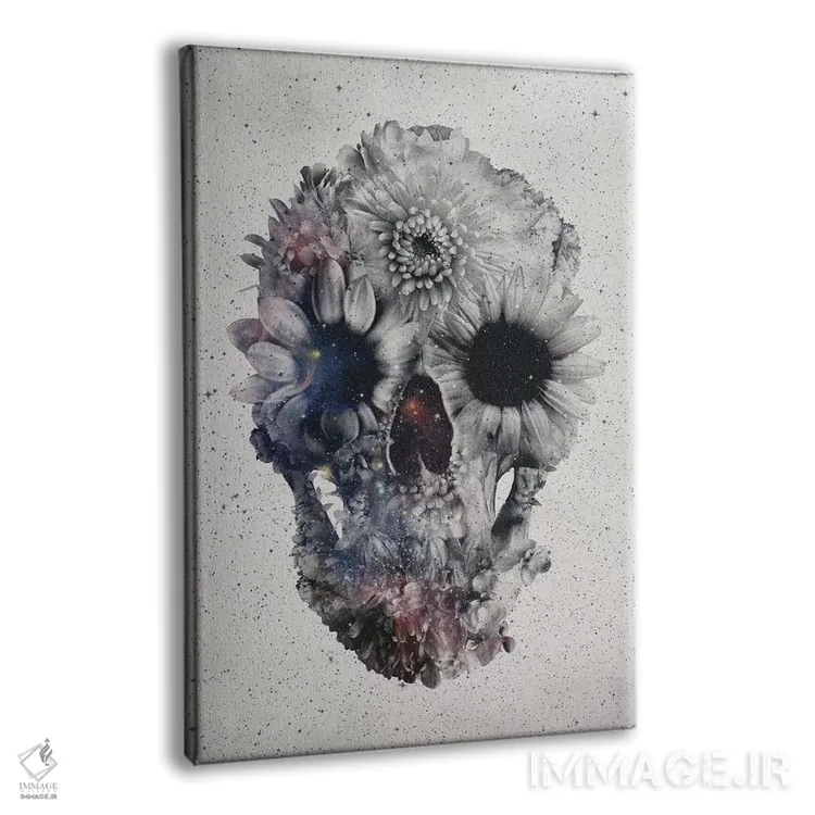 تابلو جمجمه گلدار شماره ۲ اثر علی گولچ - نمای پرسپکتیو محصول
