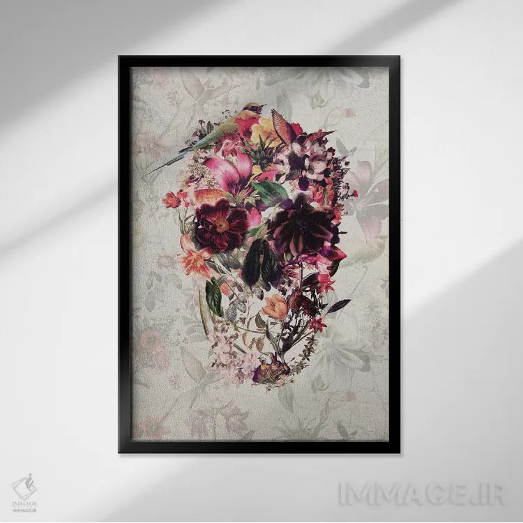 تابلو جمجمه جدید اثر علی گولچ - نمای قابدار مشکی