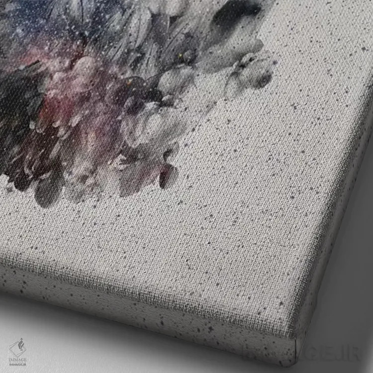 تابلو جمجمه گلدار شماره ۲ اثر علی گولچ - نمای نزدیک بافت بوم