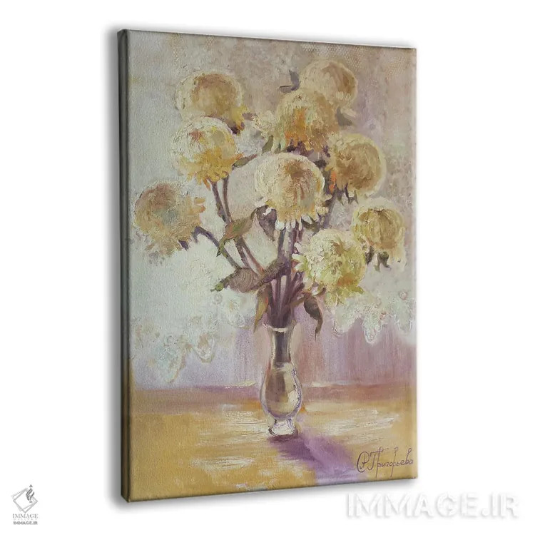 تابلو ۹ گل داوودی اثر آناستاسیا گریگوریوا - نمای پرسپکتیو محصول