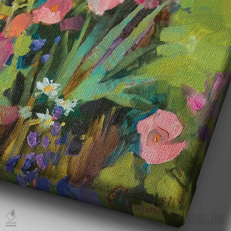 تابلو خشخاش در بوکوول (بوکوول منطقهای در اوکراین) اثر آناستاسیا گریگوریوا - نمای نزدیک بافت بوم