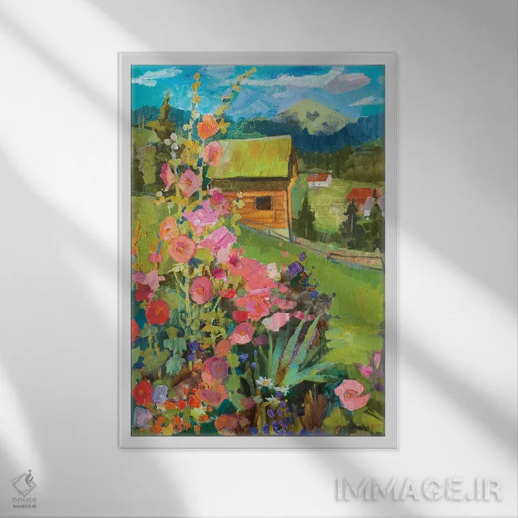 تابلو خشخاش در بوکوول (بوکوول منطقهای در اوکراین) اثر آناستاسیا گریگوریوا - نمای قابدار سفید