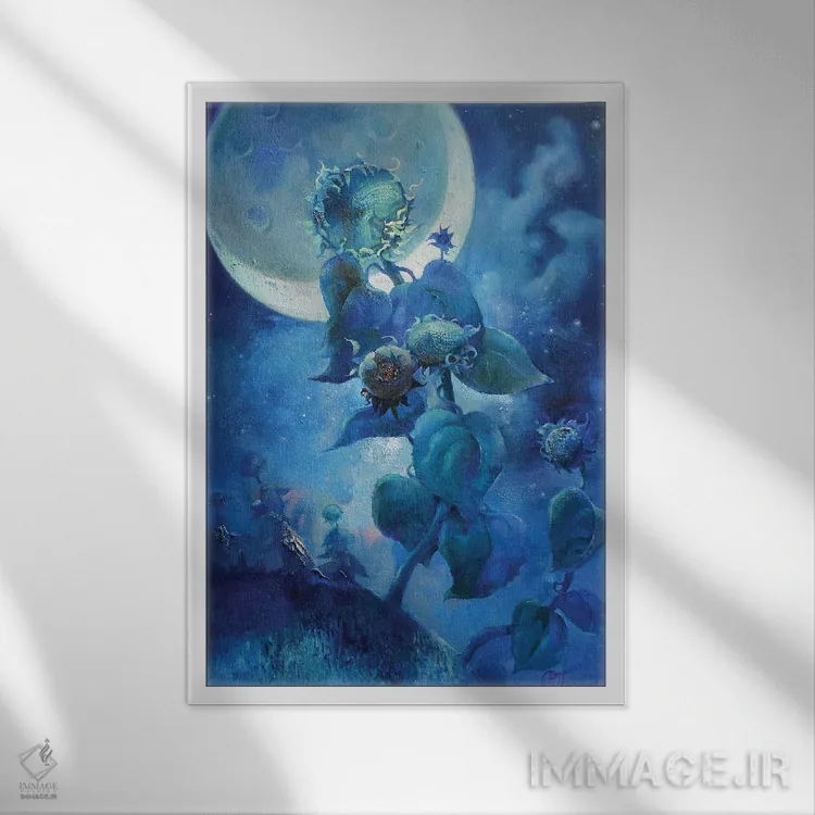 تابلو ماه نو اثر آناستاسیا گریگوریوا - نمای قابدار سفید