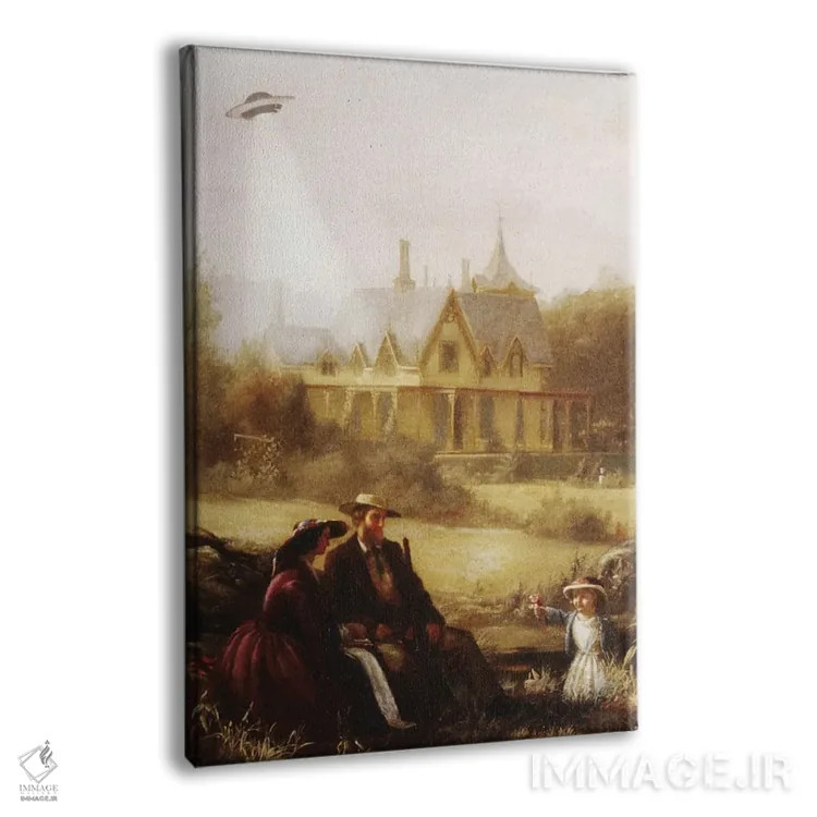 تابلو گلهای تابستانی و یوفوها اثر آرک و گوستز (گروه هنری) - نمای پرسپکتیو محصول