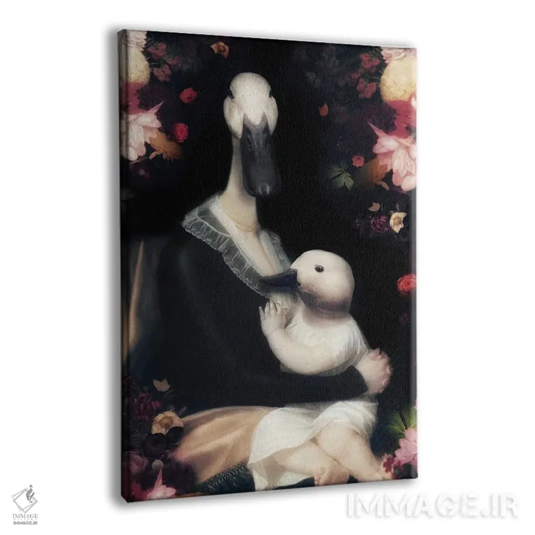 تابلو پرنده مادر و جوجه اثر آرک و گوستز (گروه هنری) - نمای پرسپکتیو محصول