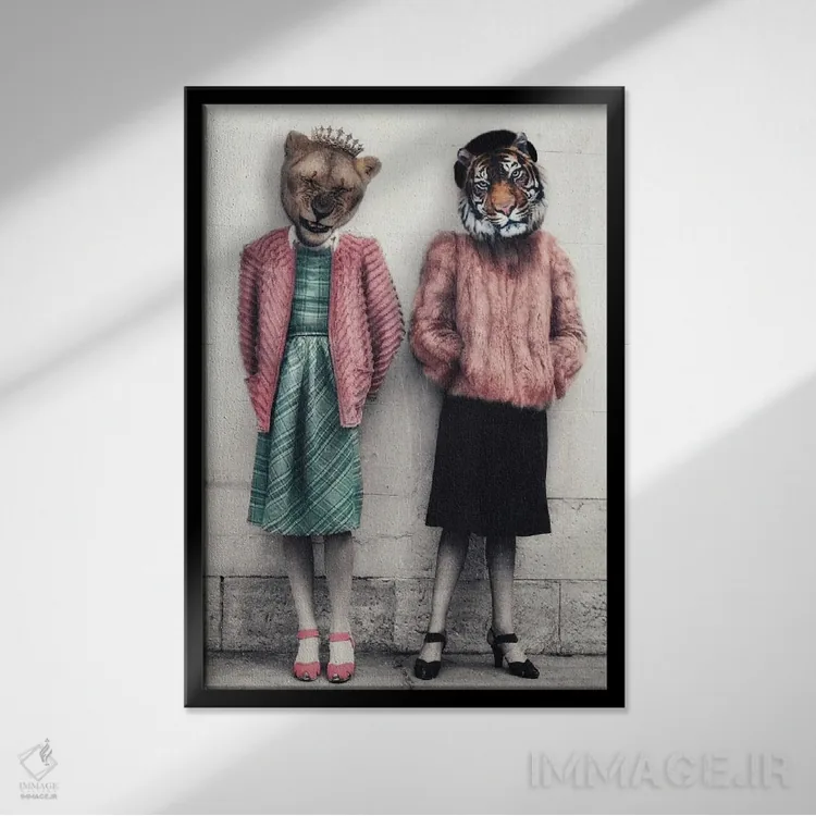 تابلو لین و تاش اثر آرک و گوستز (گروه هنری) - نمای قابدار مشکی