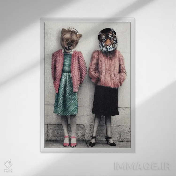 تابلو لین و تاش اثر آرک و گوستز (گروه هنری) - نمای قابدار سفید