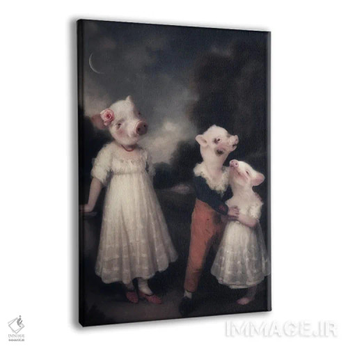 تابلو سه خوک کوچولو اثر آرک و گوستز (گروه هنری) - نمای پرسپکتیو محصول
