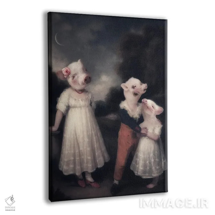 تابلو سه خوک کوچولو اثر آرک و گوستز (گروه هنری) - نمای پرسپکتیو محصول