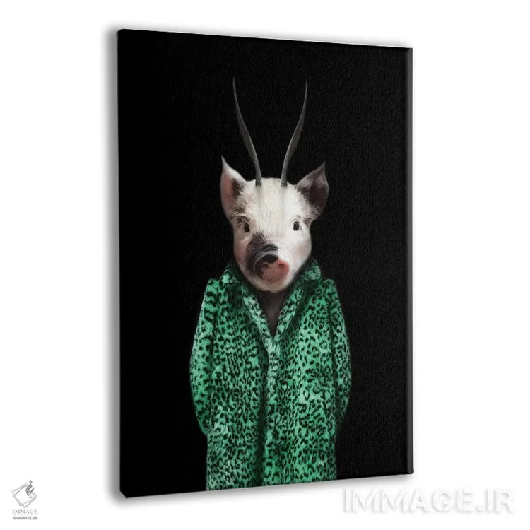 تابلو پرسی خوکچه (سبز) اثر آرک و گوستز (گروه هنری) - نمای پرسپکتیو محصول