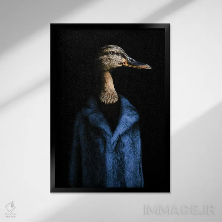 تابلو دافنه (آبی) اثر آرک و گوستز (گروه هنری) - نمای قابدار مشکی