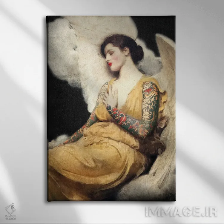 تابلو فرشته جوهری اثر آرک و گوستز (گروه هنری) - نمای روبهرو روی دیوار