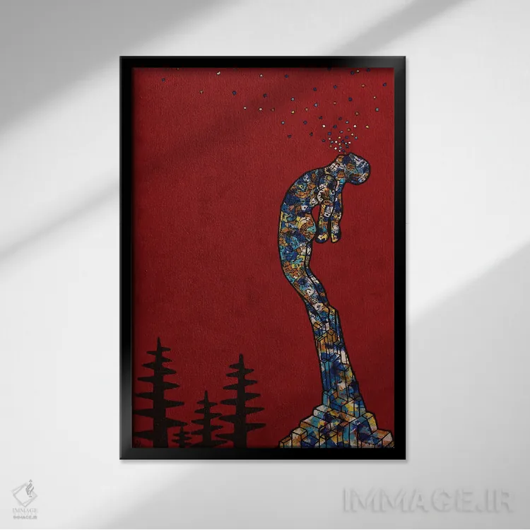 تابلو جیغ (اشاره به تابلوی مشهور) اثر آموغ کاتیایان - نمای قابدار مشکی