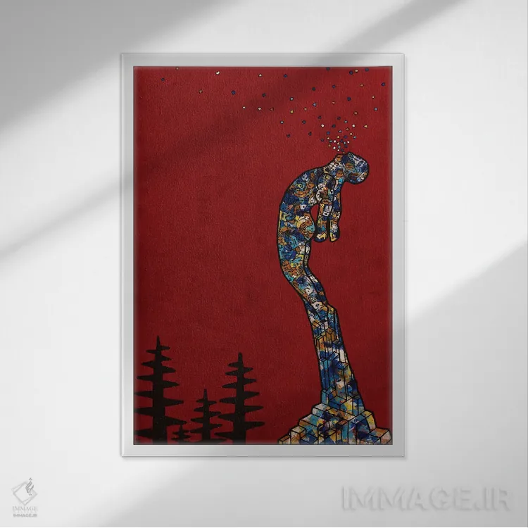 تابلو جیغ (اشاره به تابلوی مشهور) اثر آموغ کاتیایان - نمای قابدار سفید