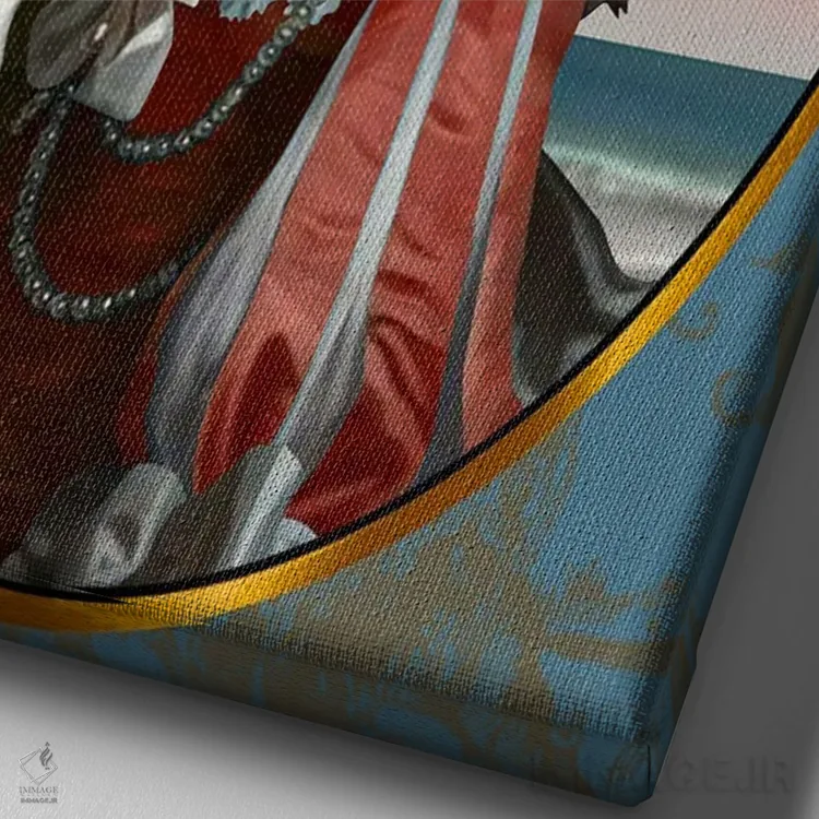 تابلو بانو شل اثر آلن ماگالون - نمای نزدیک بافت بوم