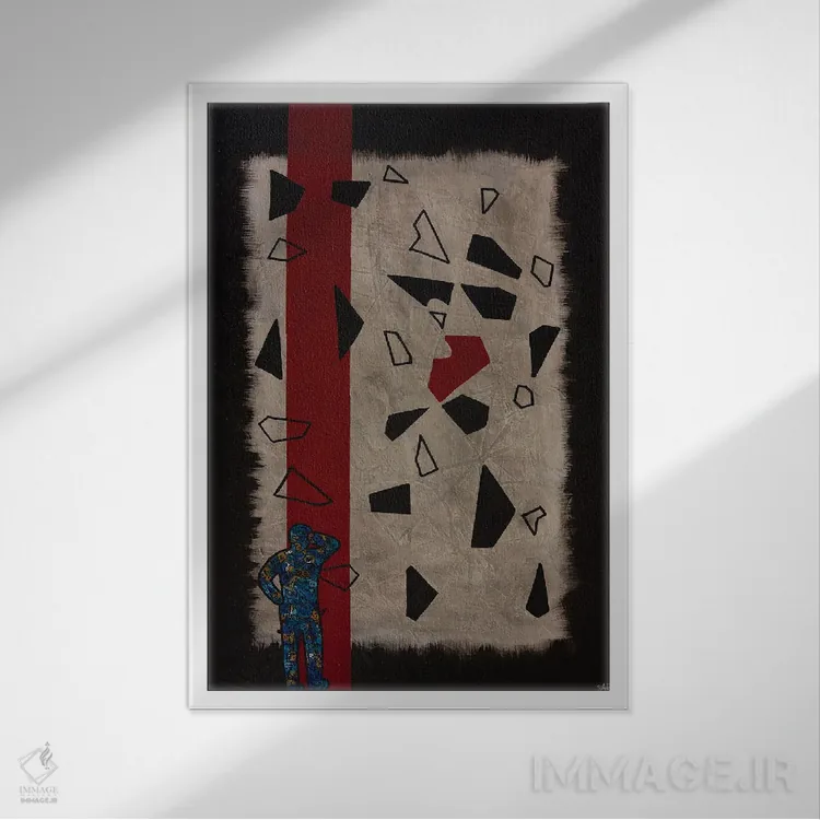 تابلو صحنه جرم اثر آموغ کاتیایان - نمای قابدار سفید