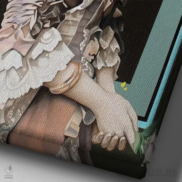 تابلو مدام دو بلو (نام فرانسوی خانم) اثر آلن ماگالون - نمای نزدیک بافت بوم