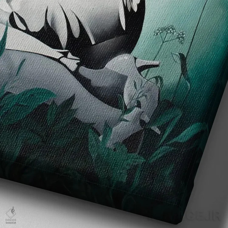 تابلو شاهزادهٔ گمشده اثر آلن ماگالون - نمای نزدیک بافت بوم