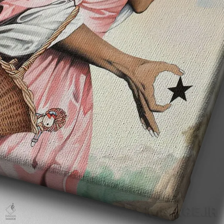 تابلو ستاره سیاه اثر آلن ماگالون - نمای نزدیک بافت بوم