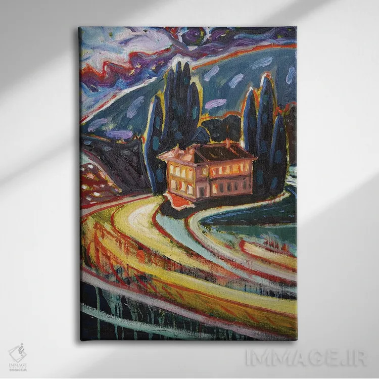 تابلو خانهٔ رؤیایی اثر آنتئو گرمی - نمای روبهرو روی دیوار