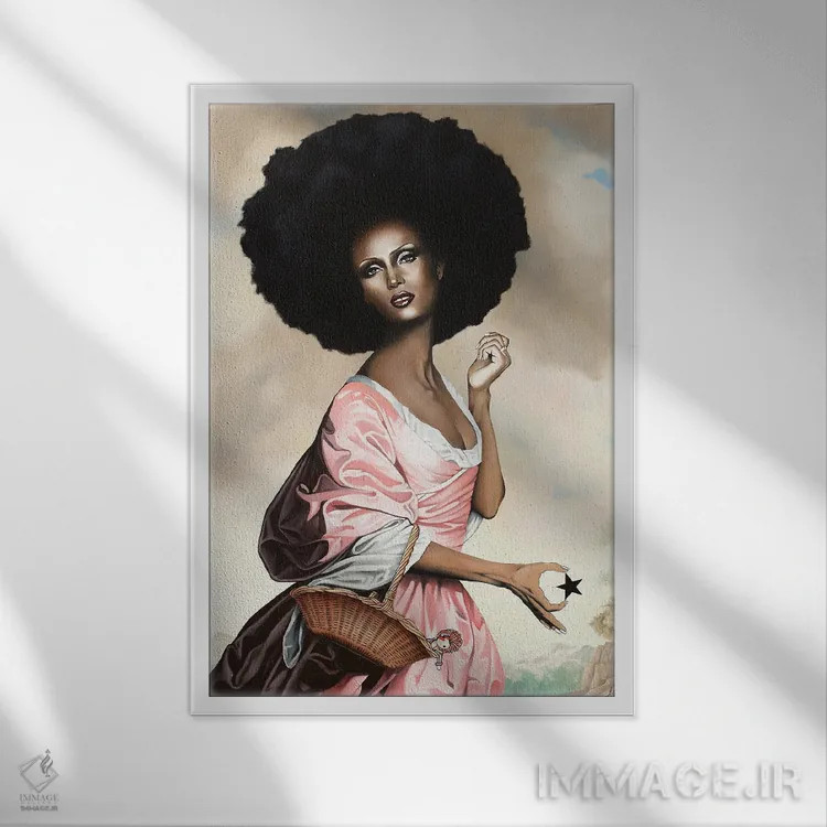 تابلو ستاره سیاه اثر آلن ماگالون - نمای قابدار سفید