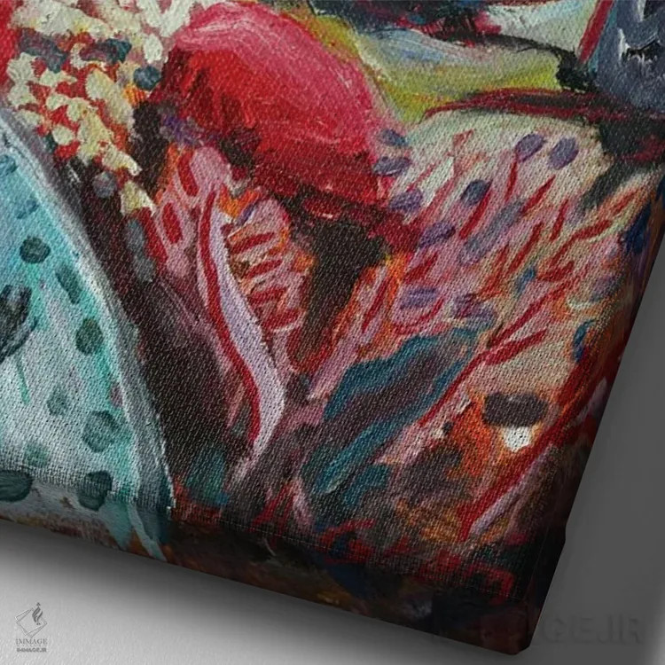 تابلو باغ رؤیایی هفتم اثر آنتئو گرمی - نمای نزدیک بافت بوم